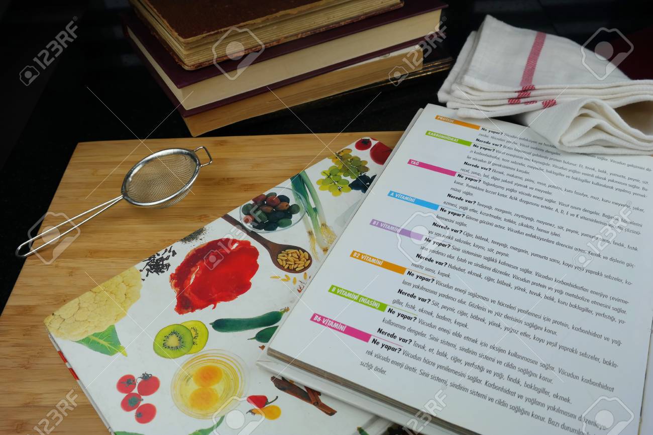 Recipe Books On The Kitchen Table Stock Photo Picture And Royalty Free Image Image