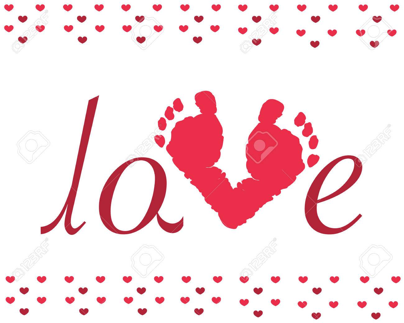 valentine baby footprints