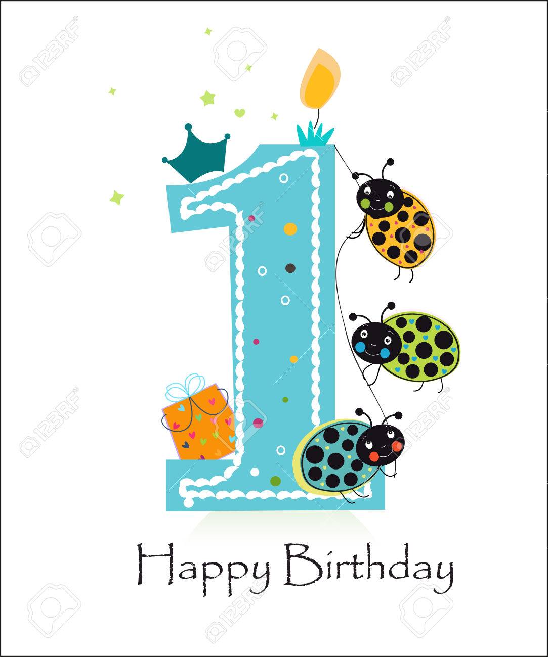 first birthday greeting card