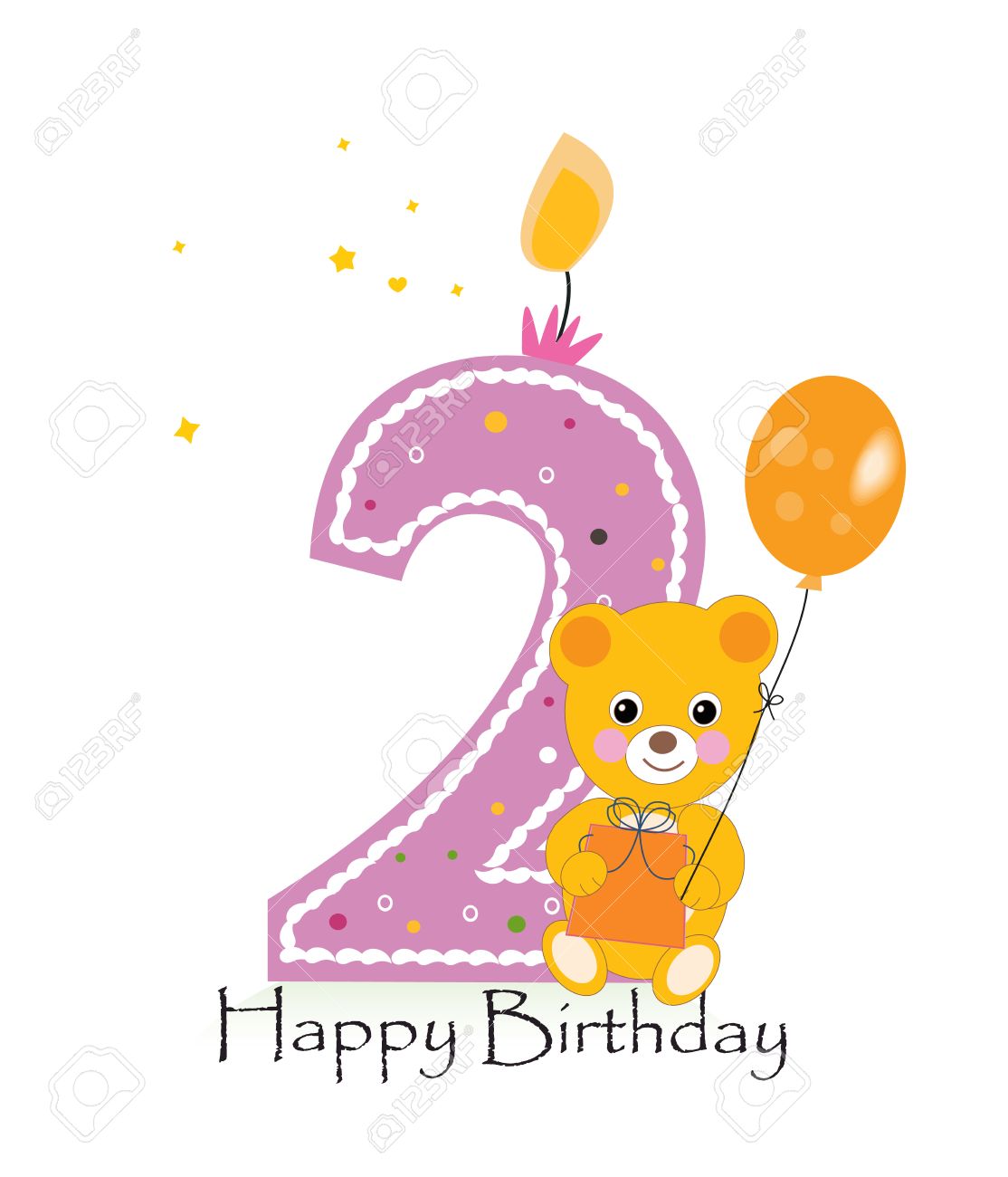 Happy Second Birthday Candle Baby Birthday Greeting Card With Teddy Bear Vector Background Royalty Free Cliparts Vectors And Stock Illustration Image Happy Second Birthday Candle Baby Birthday Greeting Card With Teddy Bear Vector Background Royalty Free Cliparts Vectors And Stock Illustration Image