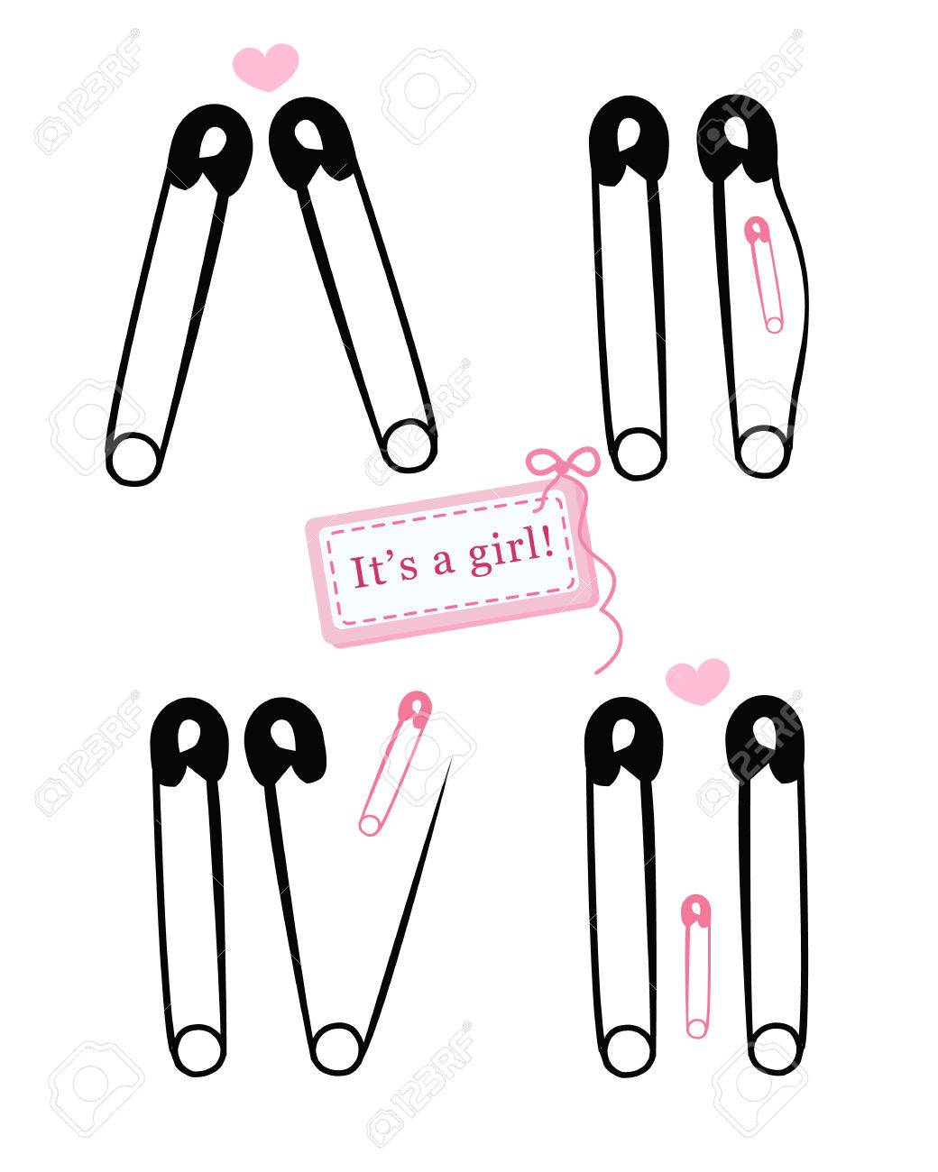 safety pin birth announcement