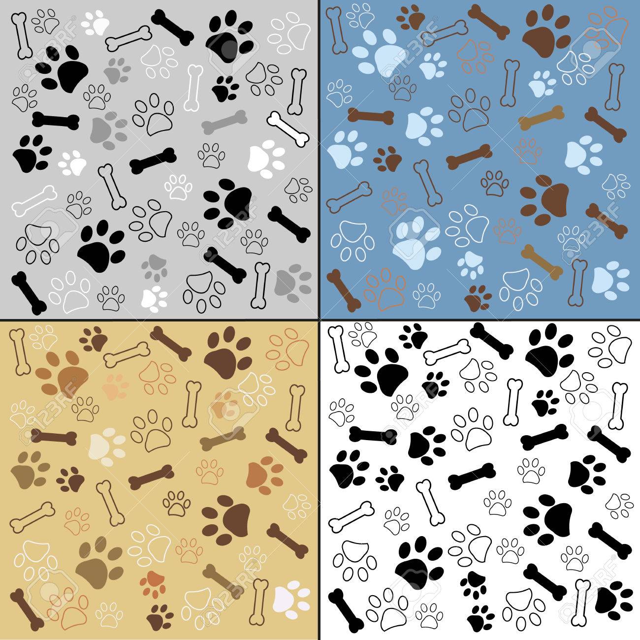 犬の足し 骨のパターン背景の壁紙ベクター イラスト のイラスト素材 ベクタ Image