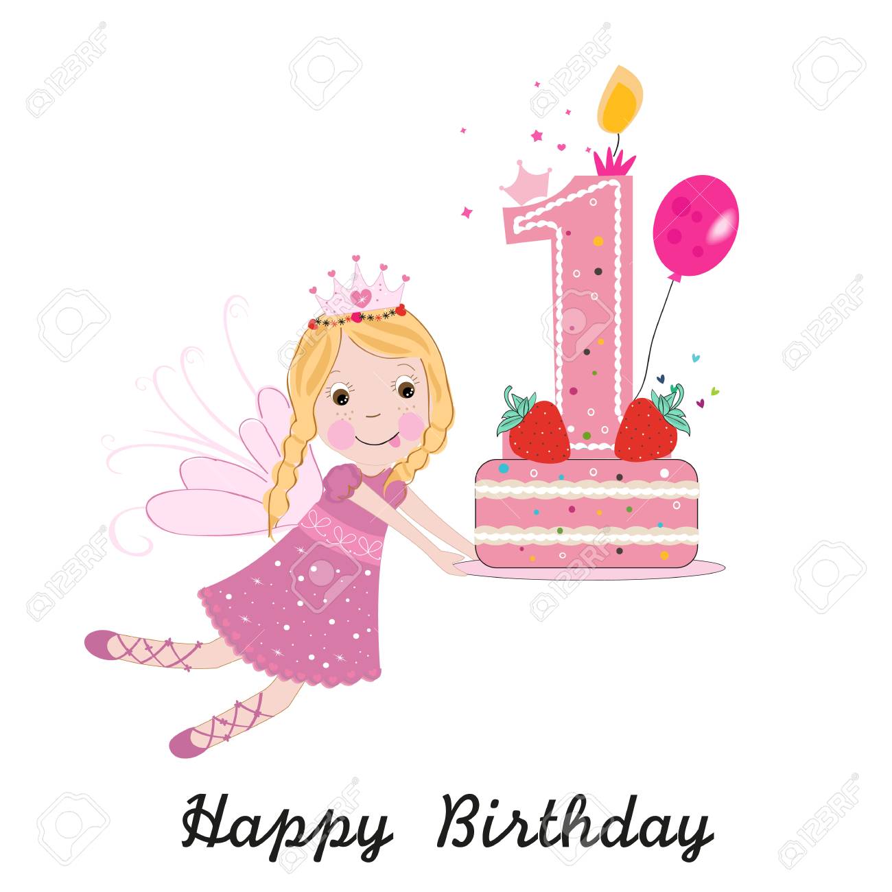 first birthday greeting card