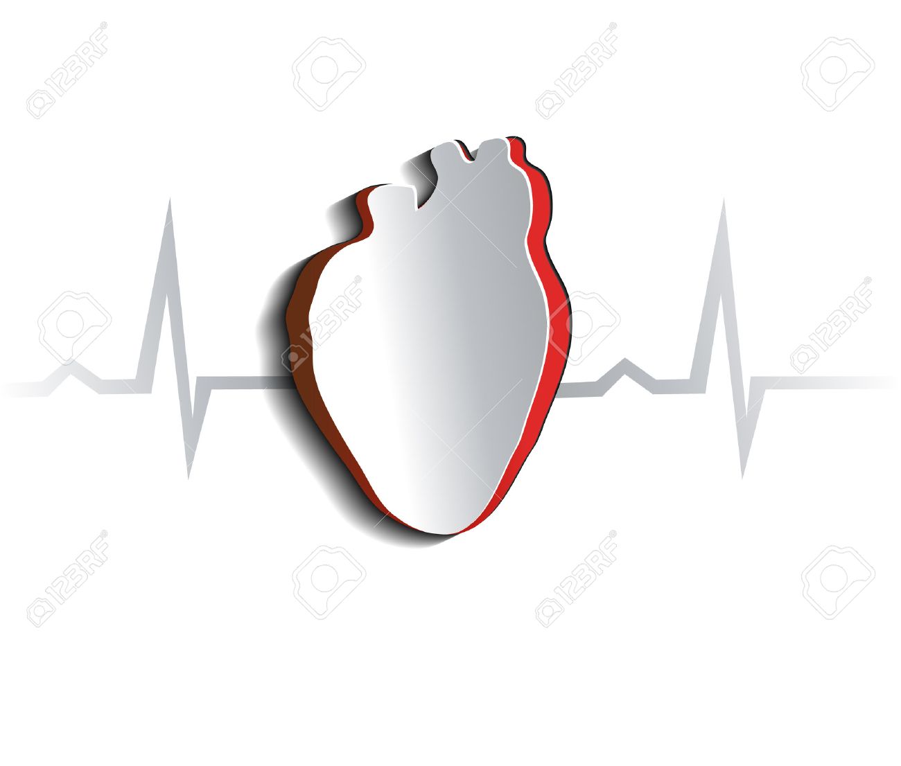 anatomy of human heart abstract design cut out heart shape