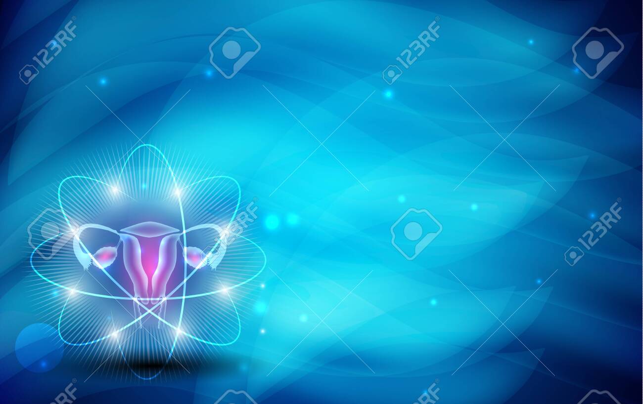 Female reproductive organs uterus and ovaries, abstract scientific - 134483273 Female reproductive organs uterus and ovaries, abstract scientific - 134483273