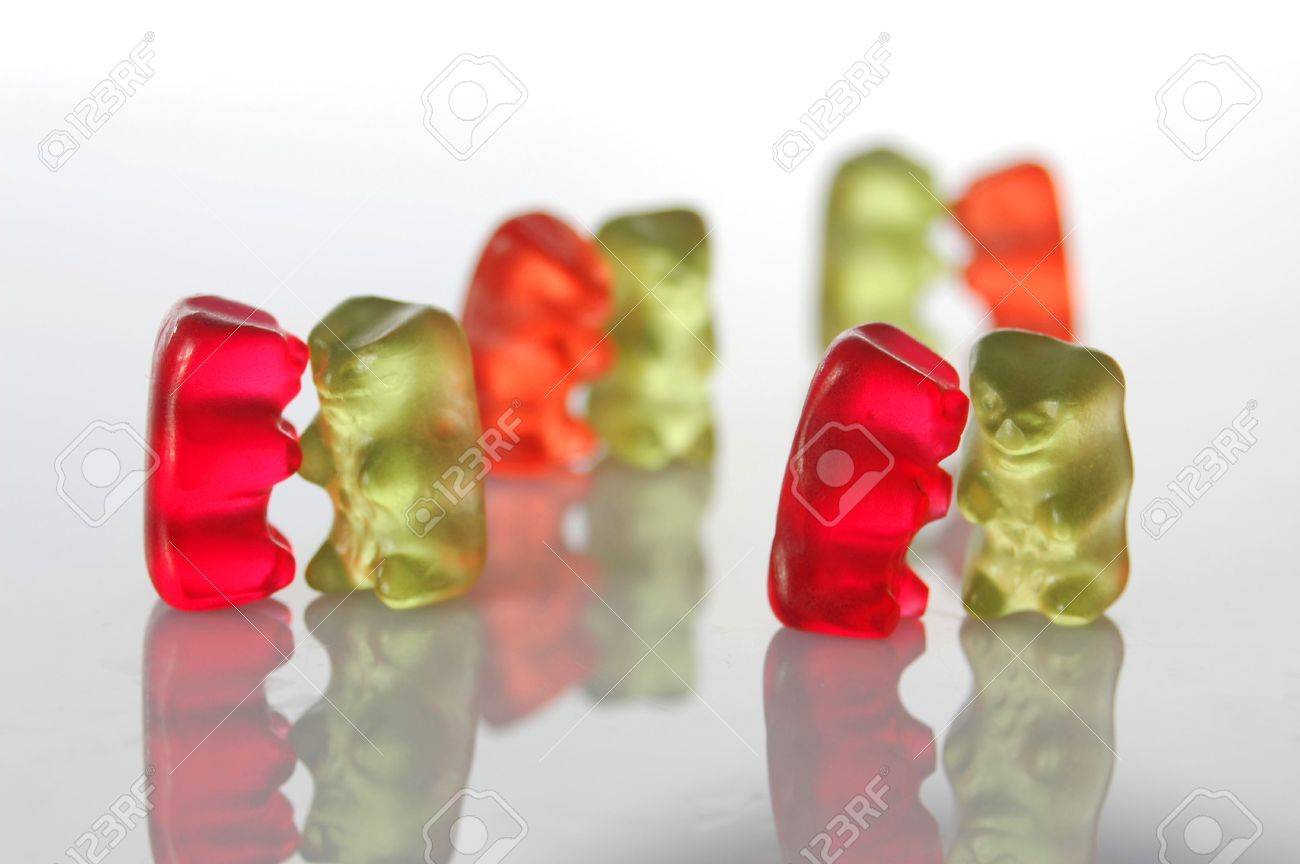 sweet gummy bears dancing