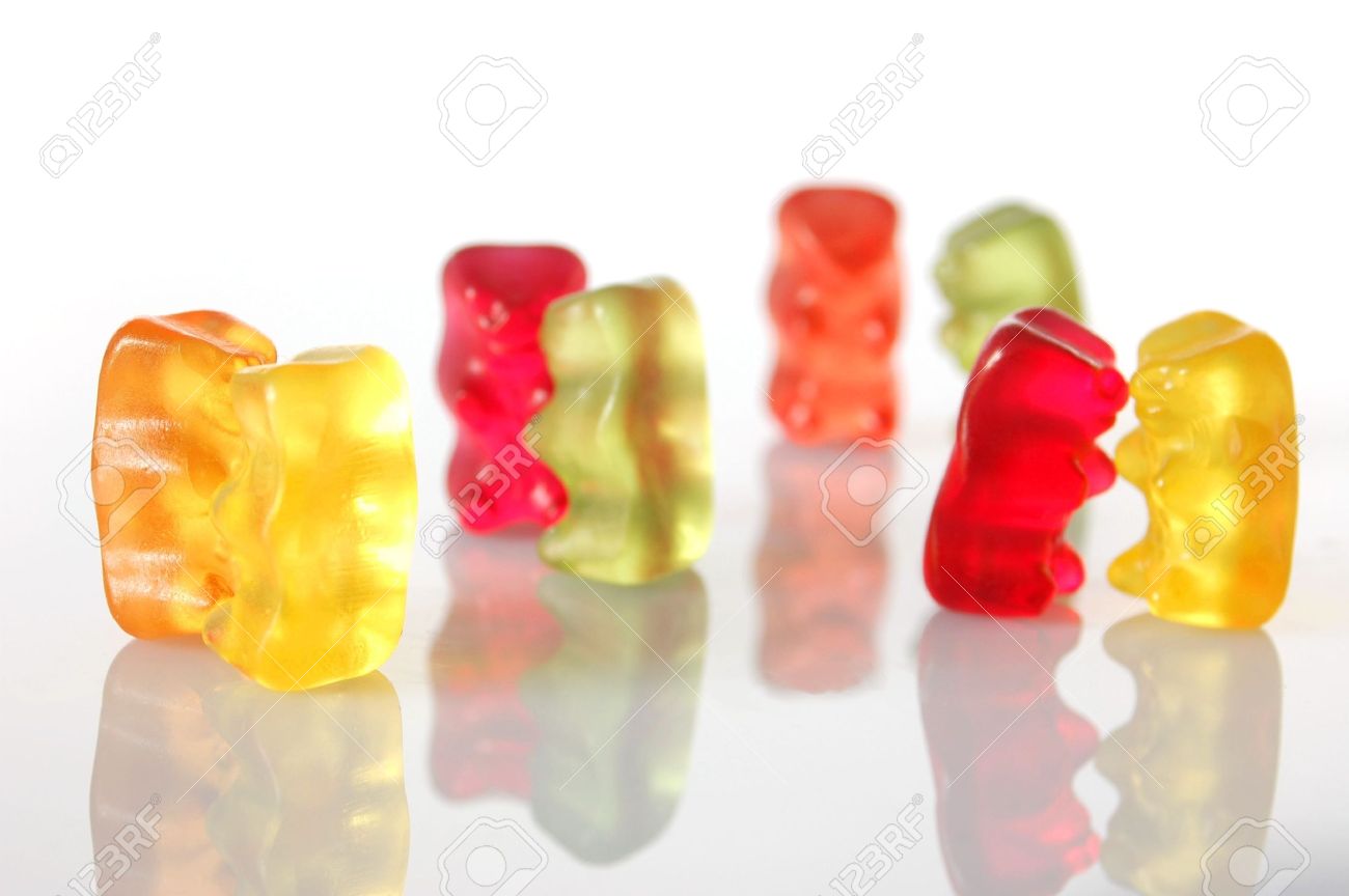 sweet gummy bears dancing