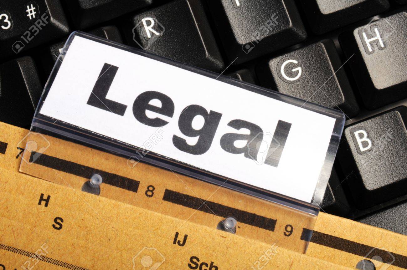 legal word on folder index showing law court or justice concept