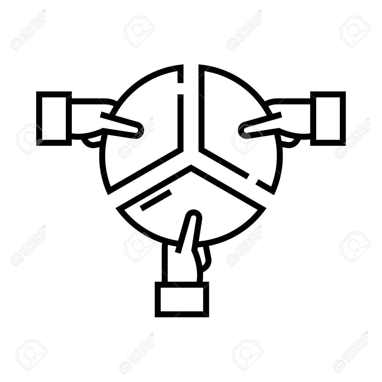 Work Division Line Icon Concept Sign Outline Vector Illustration Linear Symbol Royalty Free Cliparts Vectors And Stock Illustration Image