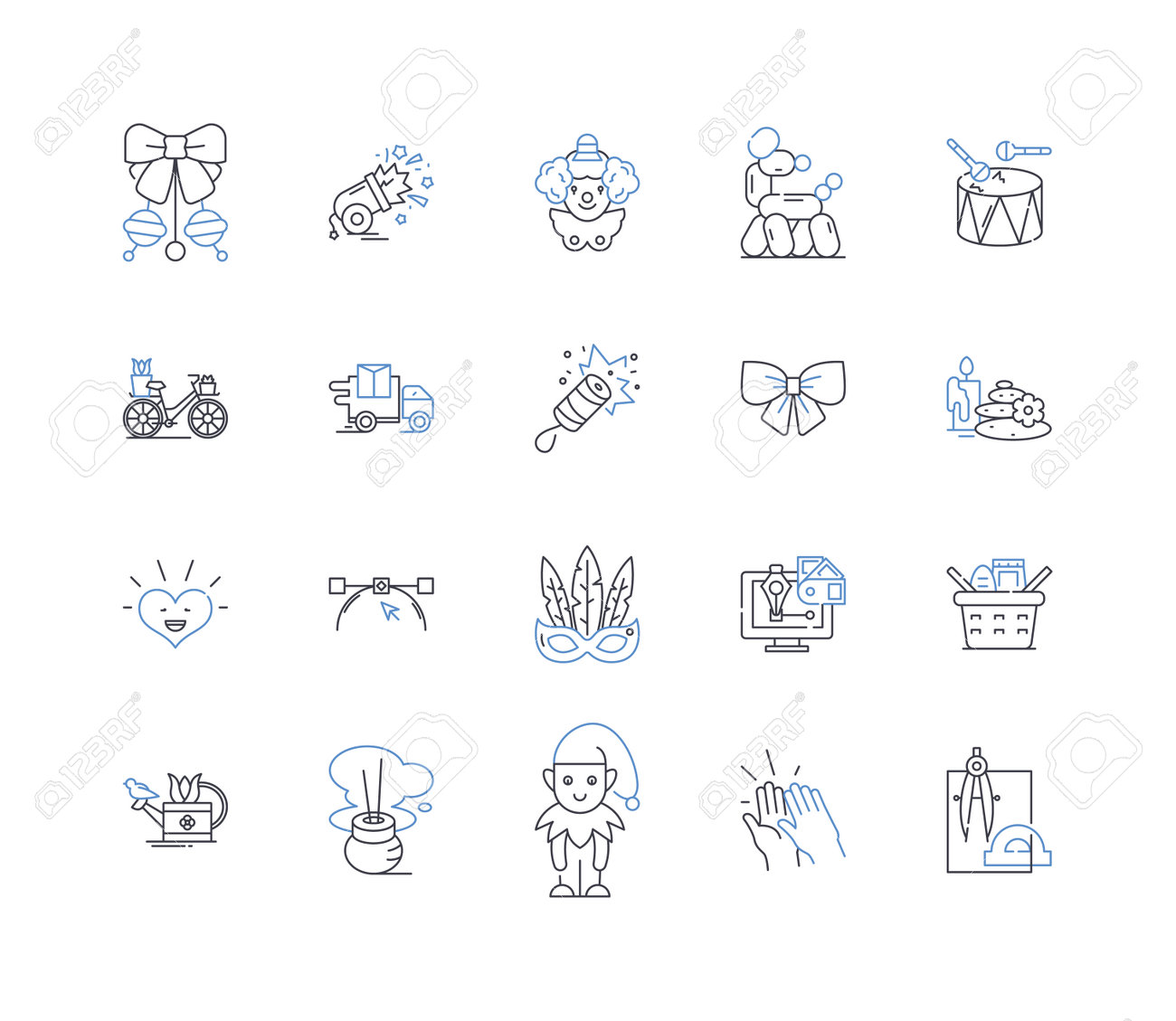 新鮮な遠近法の線のアイコンコレクション。革新的、創造的、想像力に富み、独創的で、画期的で、新しく、型破りなベクター画像と線形のイラスト。ユニーク、オリジナル、革新的なアウトラインサインセットのイラスト素材・ベクター  Image 205556741
