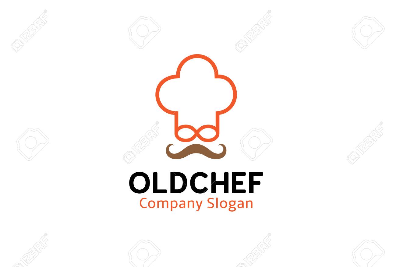 Old Chef Logo Design Illustration Royalty Free Cliparts Vectors