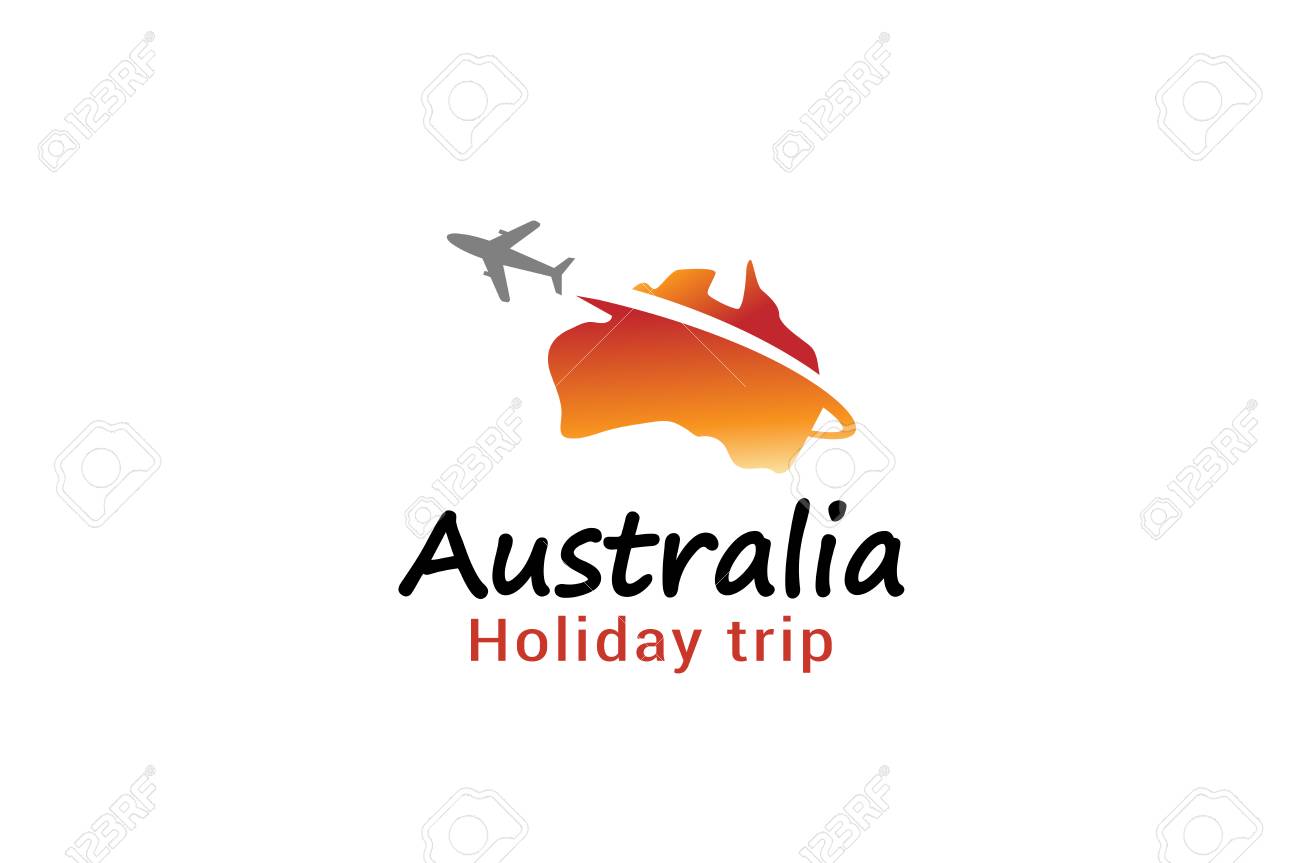 australia flight airplane logo creative air design illustration