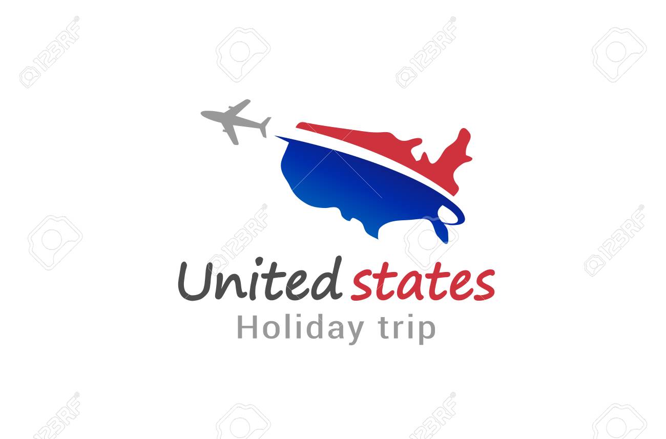 united states flight airplane logo creative air design illustration
