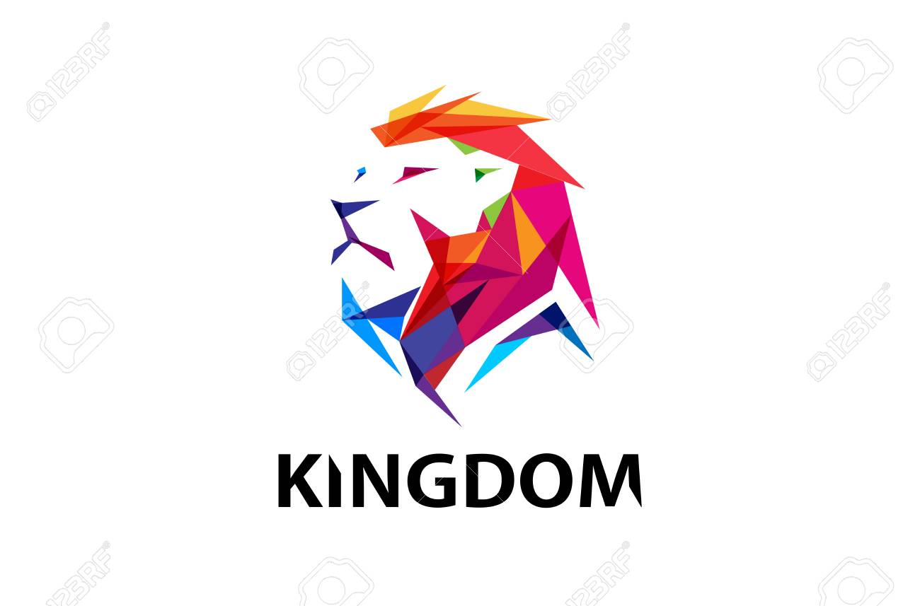colorful creative lion head logo symbol design illustration royalty logo lion