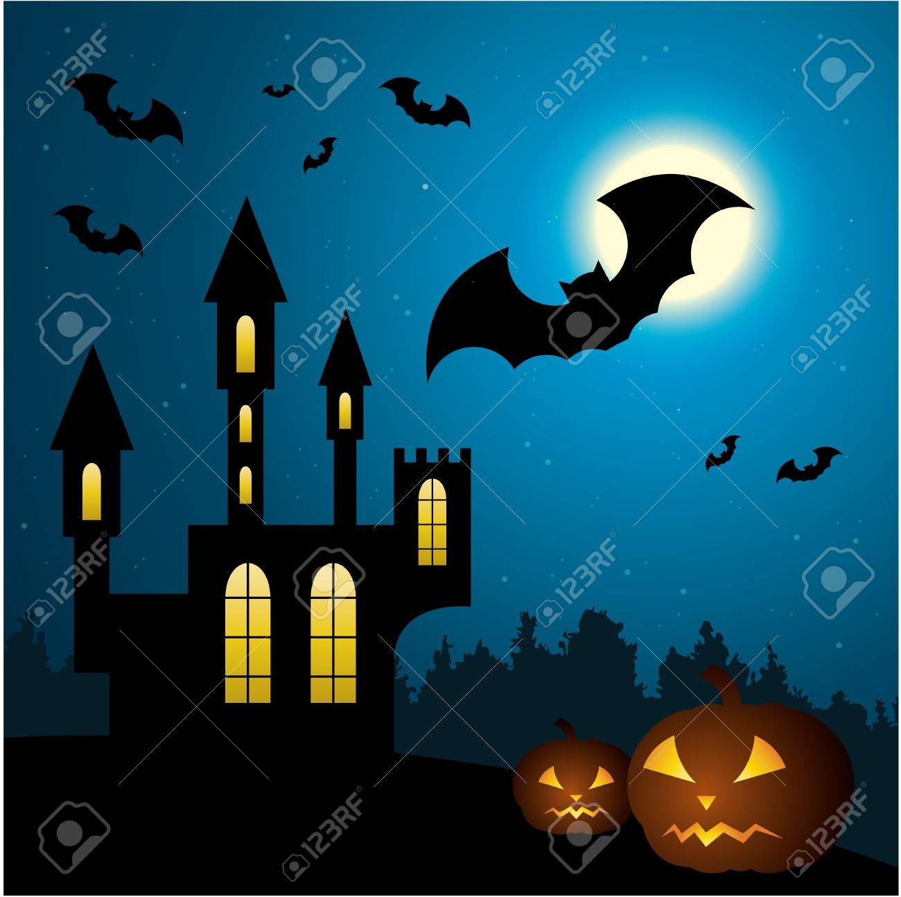 halloween scenery royalty free