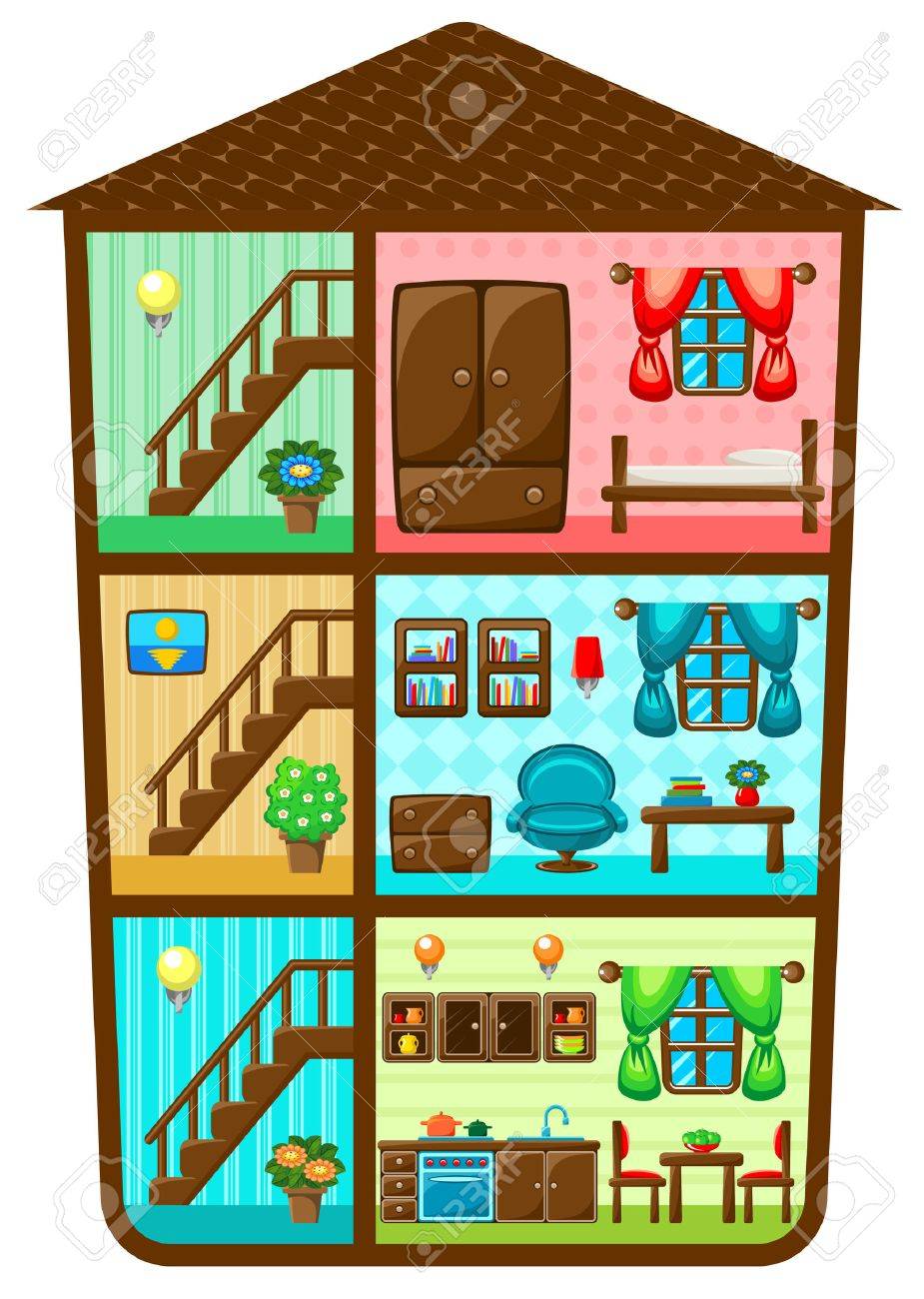 住宅インテリアの要素の断面画像を生成します ベクトル イラストのイラスト素材 ベクタ Image