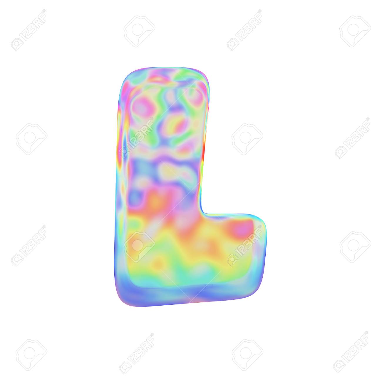 Alphabet Letter L Uppercase. Funny Font Made Of Colorful Soap Bubble. 3D  Render Isolated On White Background. Typographic Symbol From Iridescent  Holographic Foil. Stock Photo, Picture and Royalty Free Image. Image  102228620., image size:1300x1300