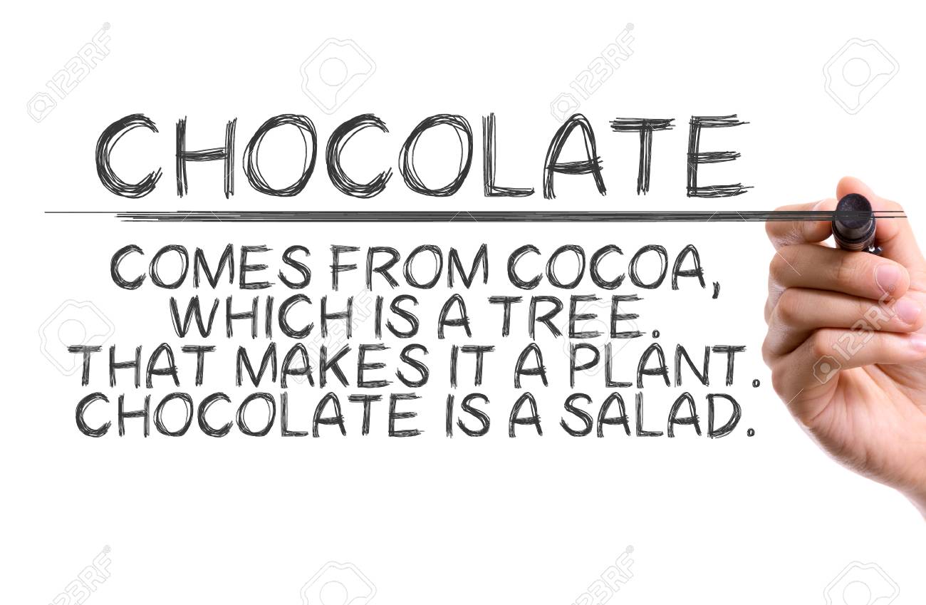 Citation Drole Sur Le Chocolat Ecrit Avec Un Marqueur Banque D Images Et Photos Libres De Droits Image