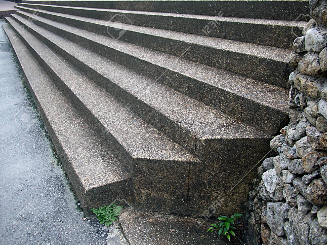 old long cement stair