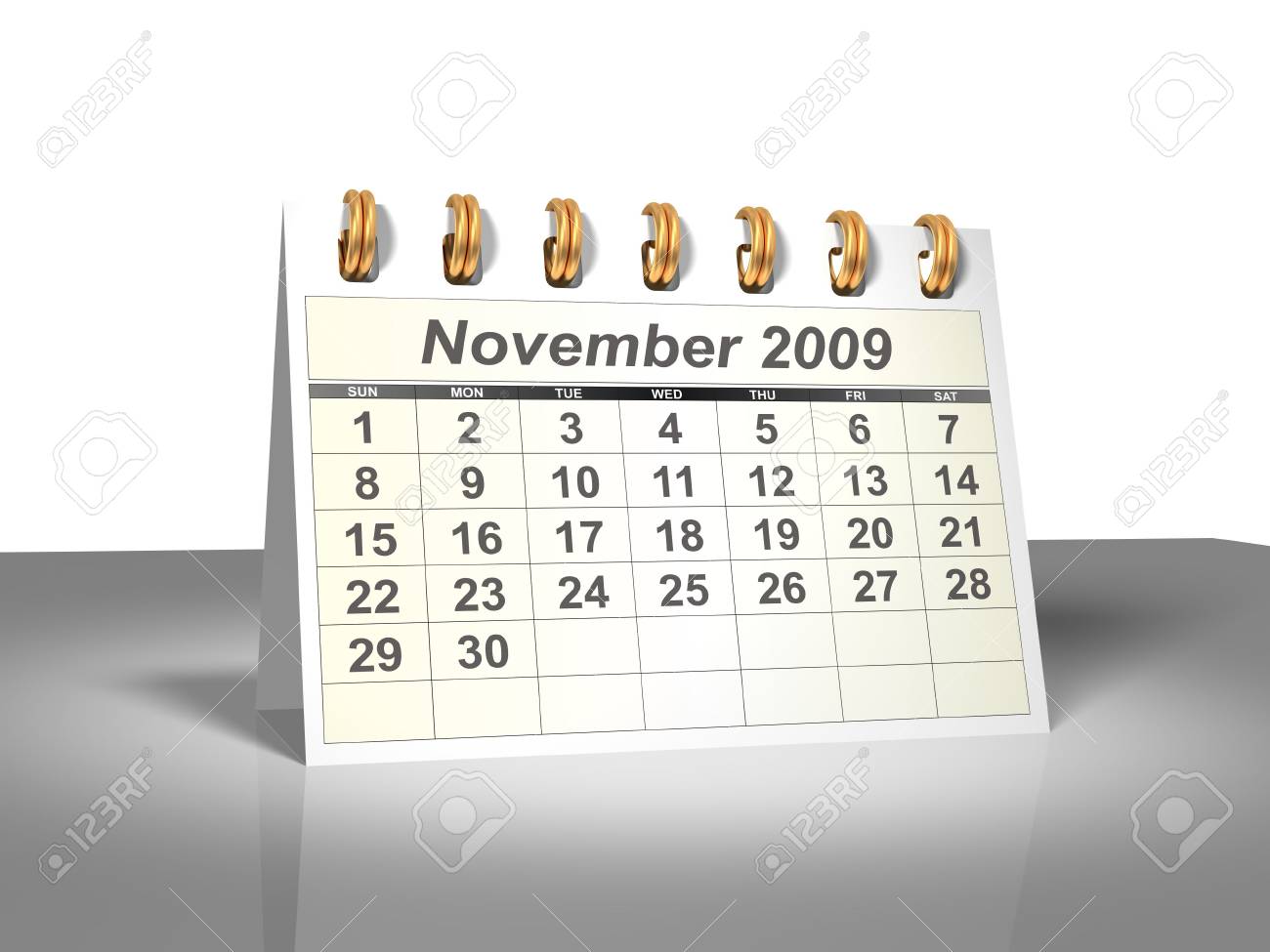 Desktop Calendar. November, 2009. Stock Photo, Picture and Royalty Free  Image. Image 4882683.