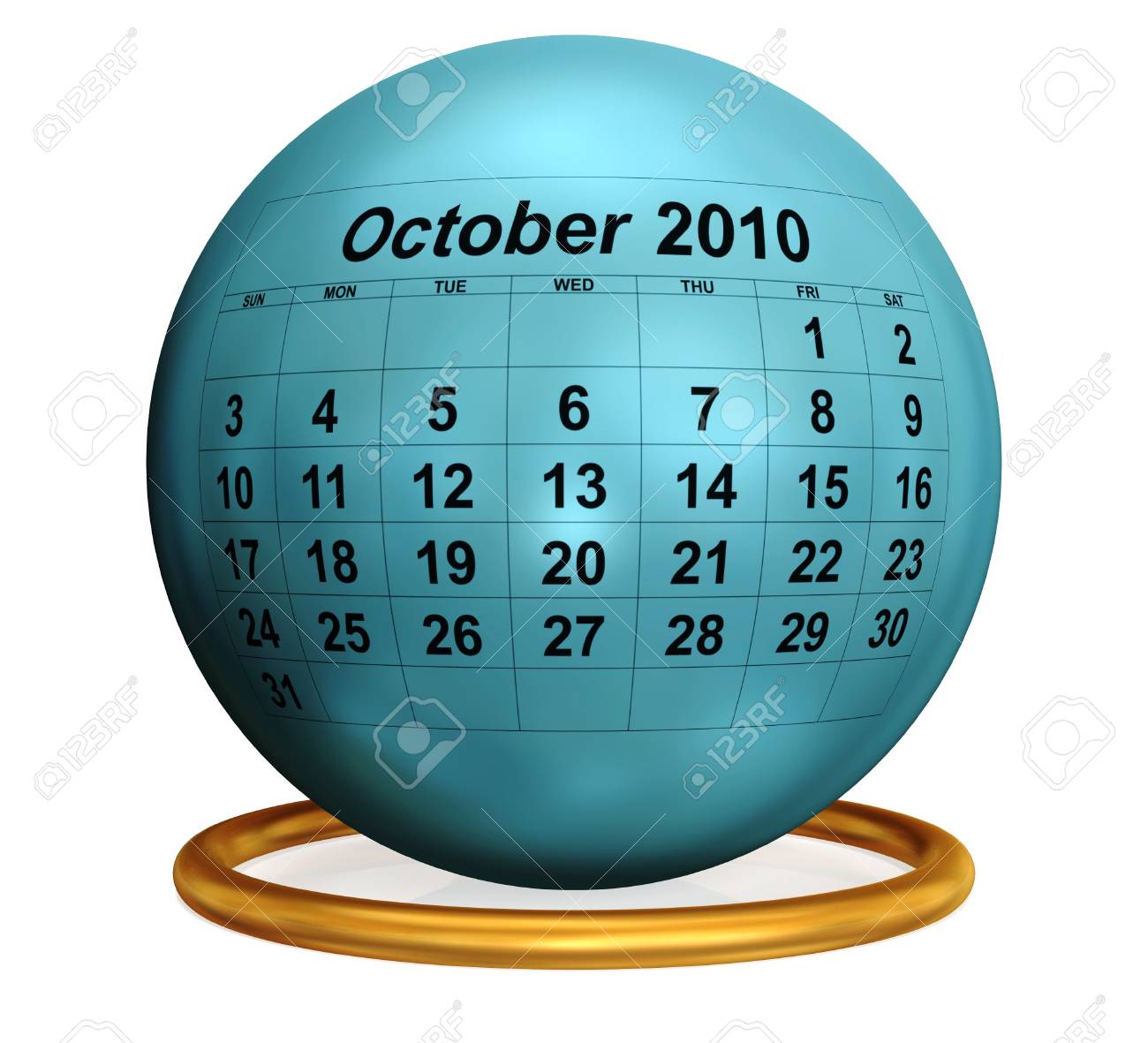 October 2010 Original Calendar. Stock Photo, Picture and Royalty Free  Image. Image 4993610.