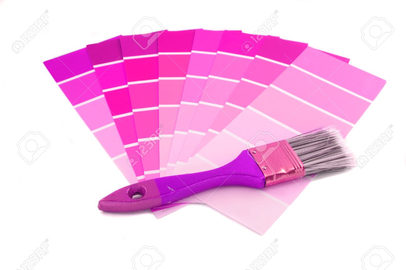 pink and purple shade paint swatches, and small brush for home pink and purple shade paint swatches, and small brush for home
