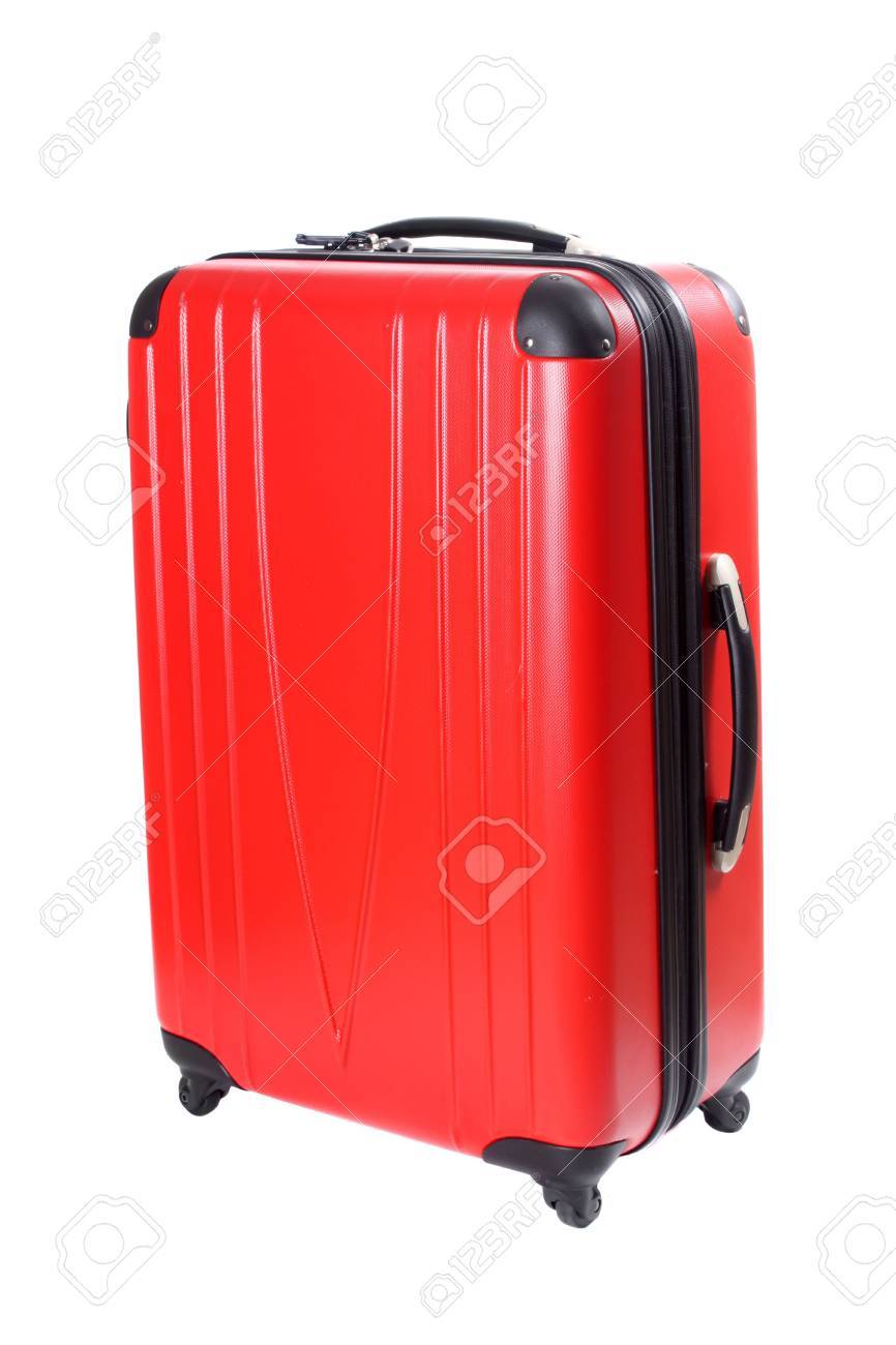 red hard shell suitcase
