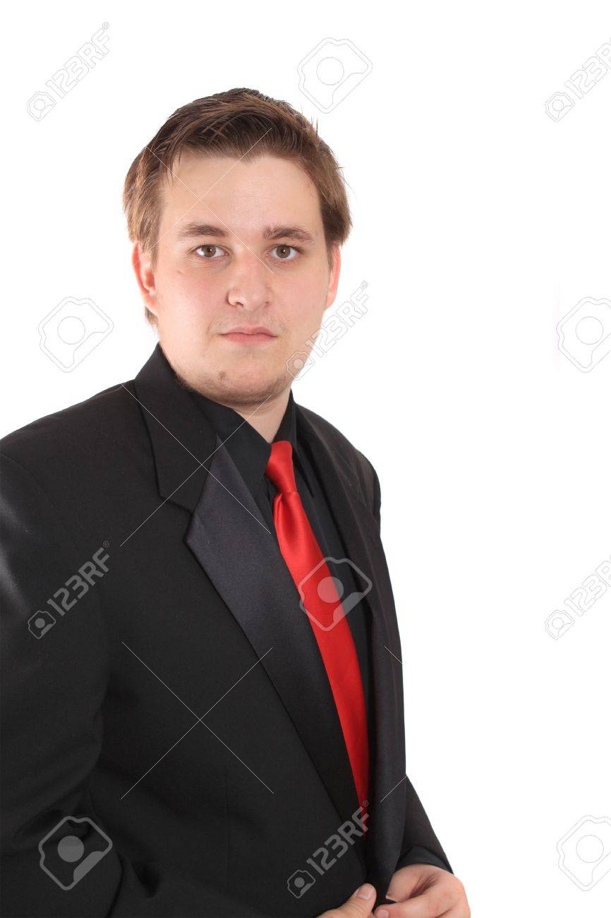 Trajes negros con corbata roja Clearance