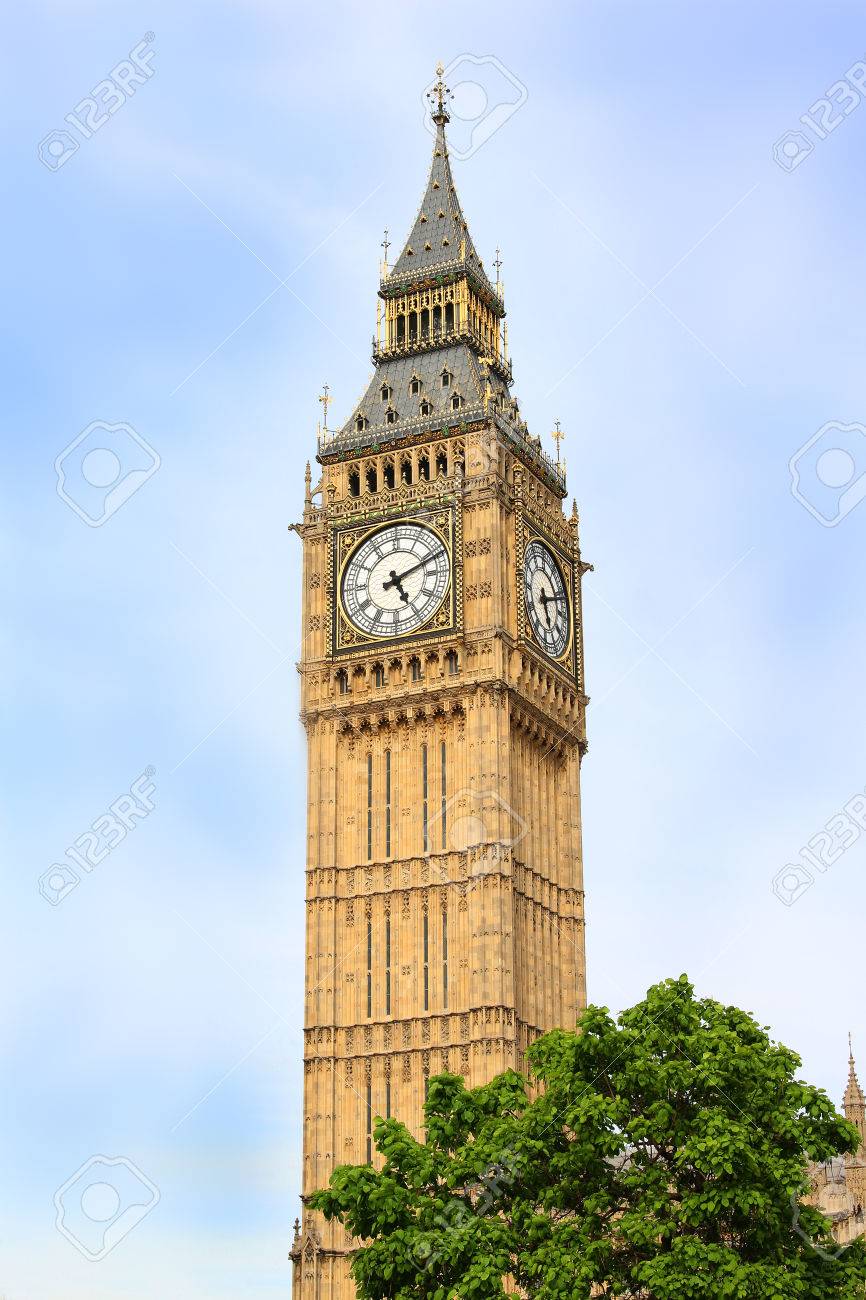 Verde Reloj Primer Del Big Plano Ben Con El La Torre Árbol En WestminsterLondresInglaterra pzMSVU
