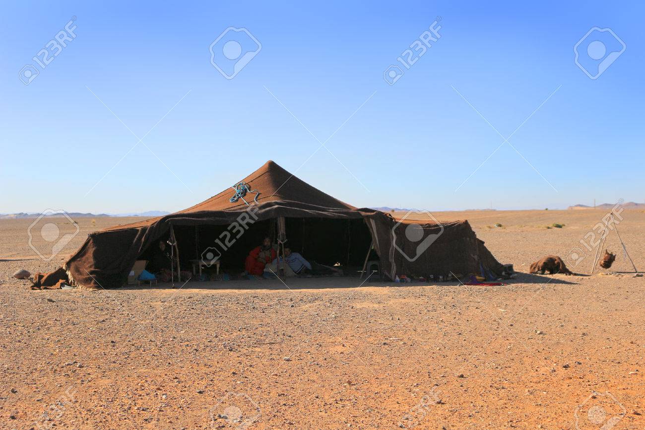 sahara desert morocco march 1 2016 family living in a berber