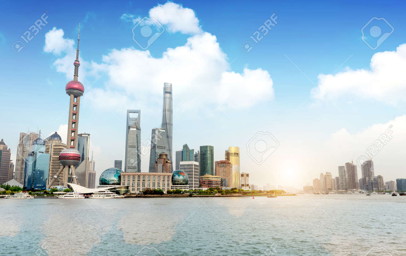 Modern city skyline, Shanghai, China - 40819425 Modern city skyline, Shanghai, China - 40819425