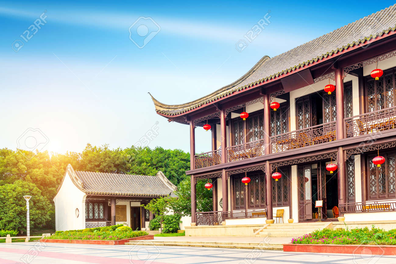 ancient buildings with ethnic characteristics china jiaxing stock