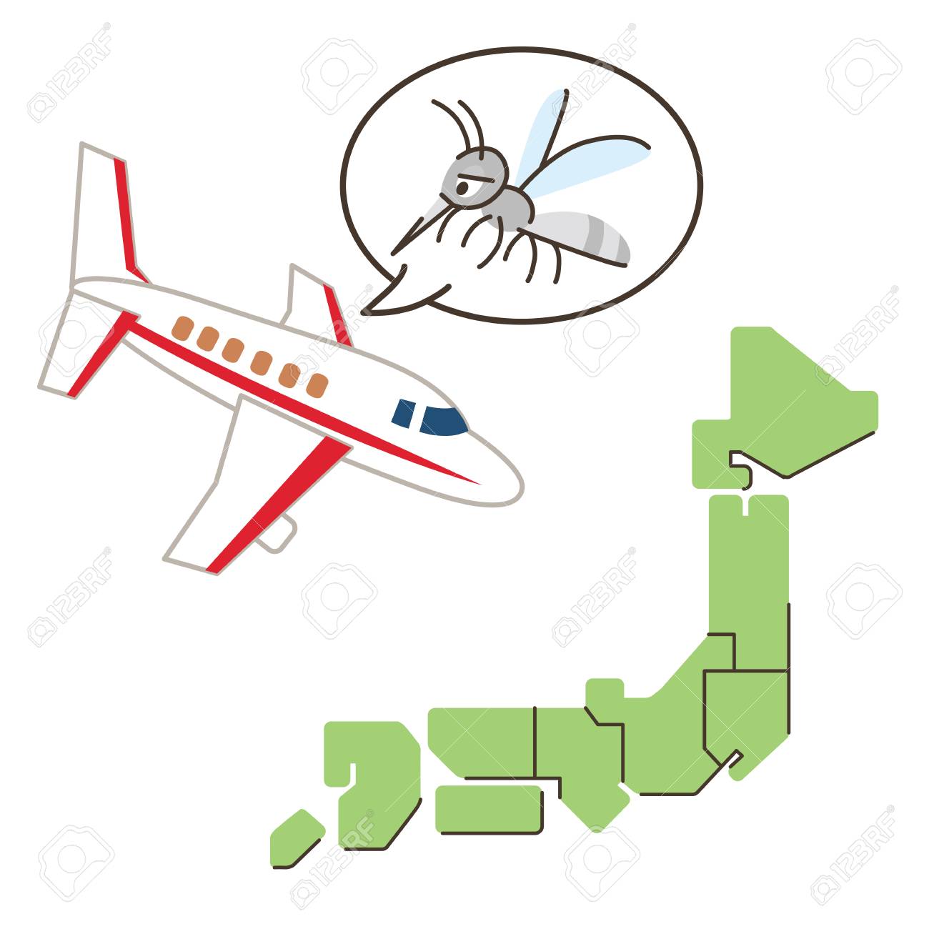 蚊が日本に来る のイラスト素材 ベクタ Image