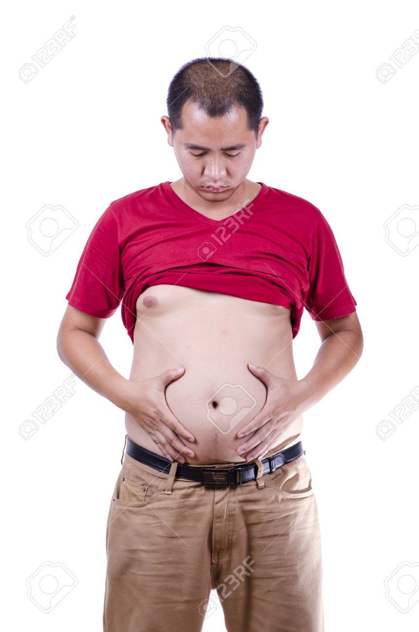 白いアジアのデブ男 の写真素材 画像素材 Image