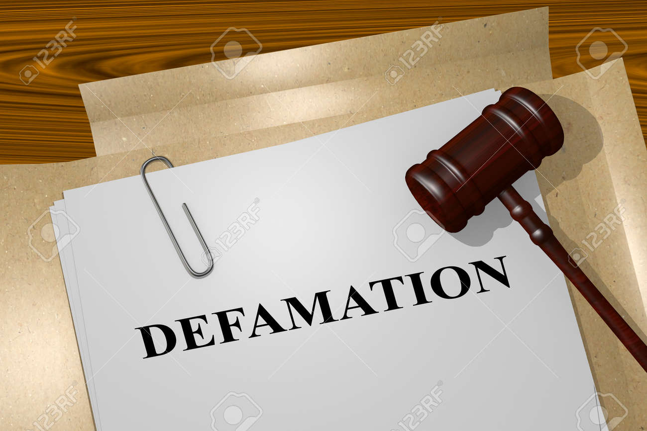 Render illustration of Defamation title on Legal Documents - 53793380 Render illustration of Defamation title on Legal Documents - 53793380
