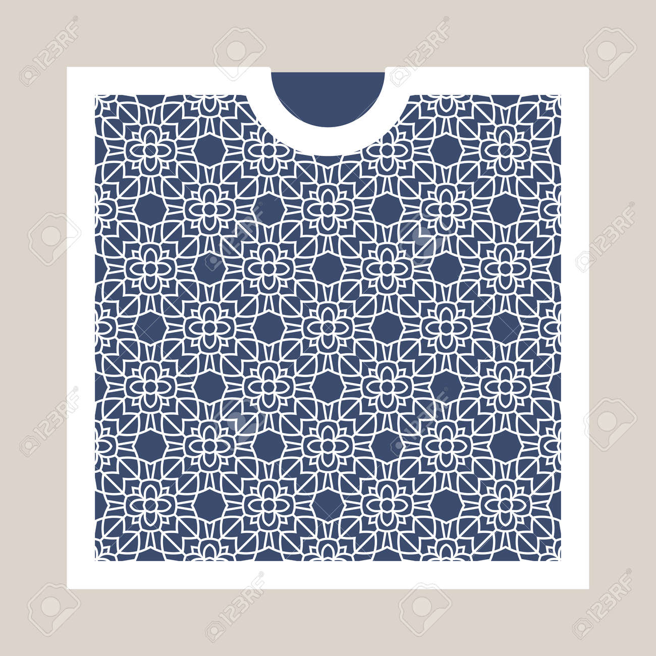 envelope with geometric pattern cut laser square template for