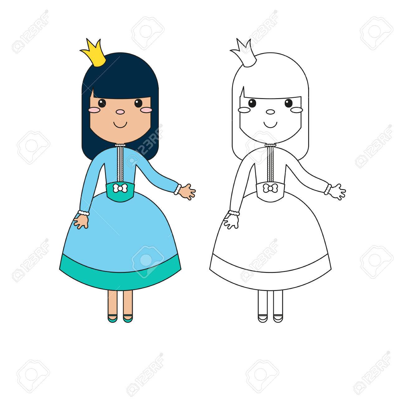 Vector Coloring Book For Children Page Outline Of Cartoon