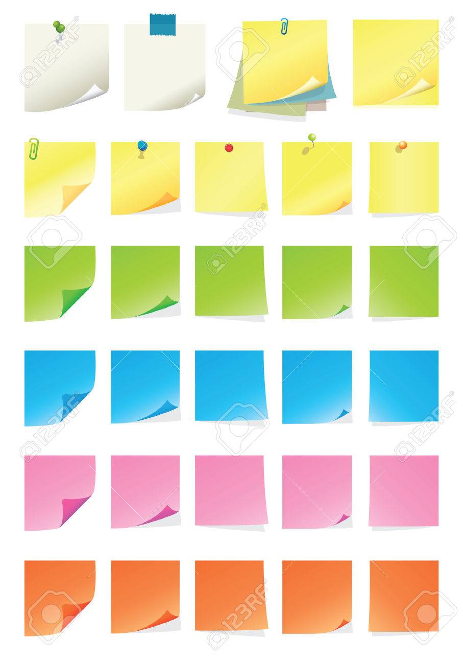ポスト イット コレクションのイラスト素材 ベクタ Image