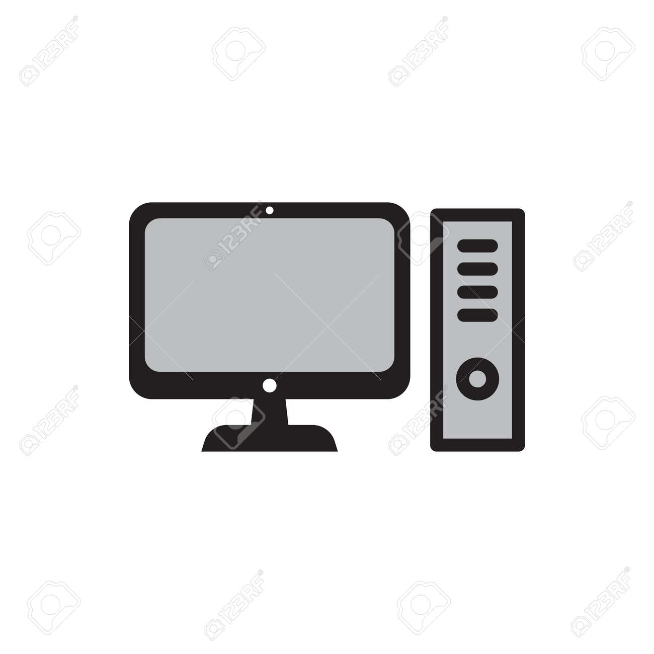 Pc Icon In Trendy Design Vector Eps 10 Ilustraciones Vectoriales Clip Art Vectorizado Libre De Derechos Image