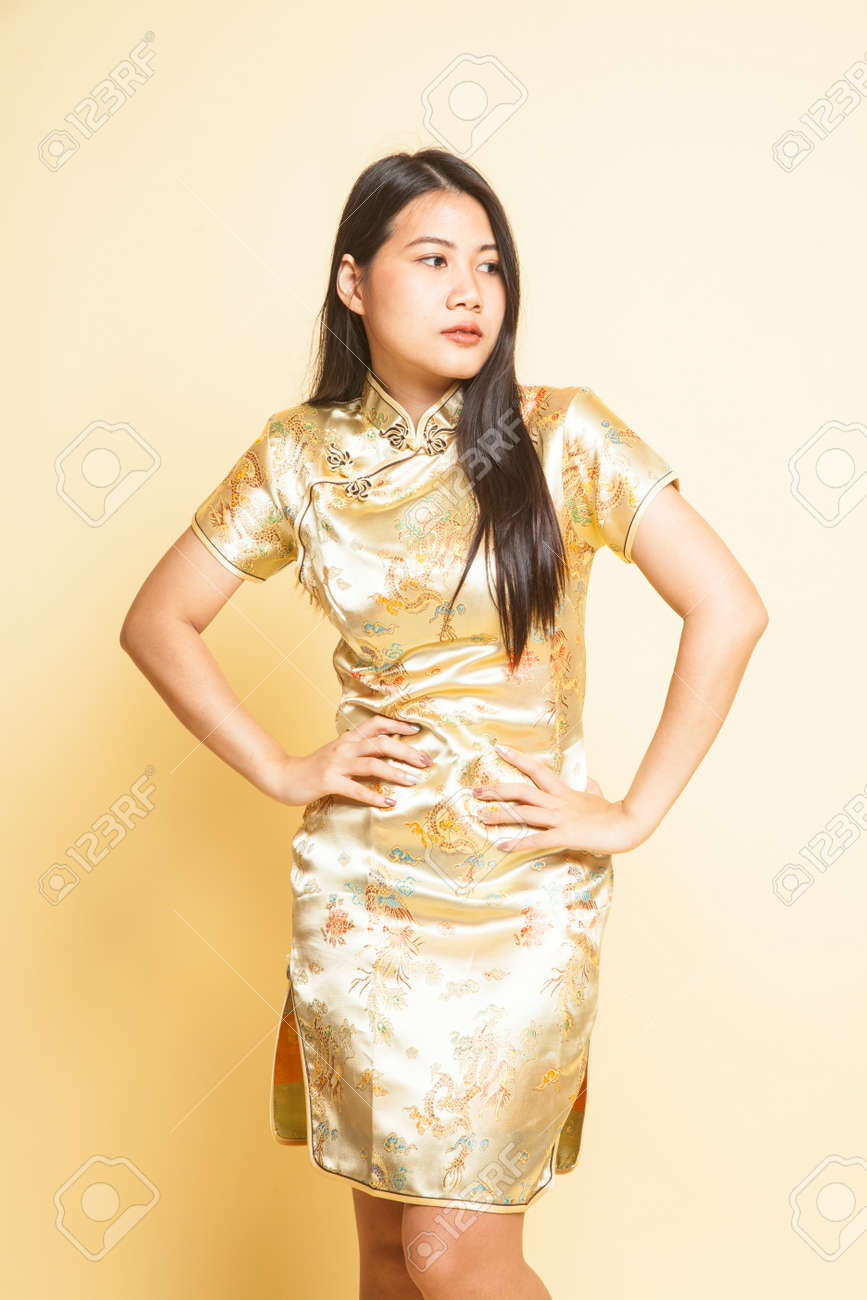 gold cheongsam
