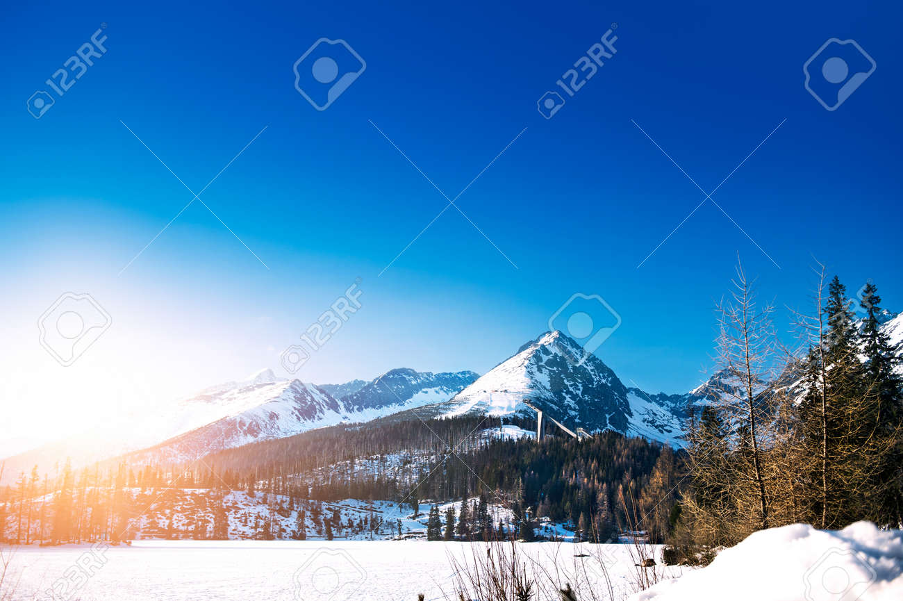 Beautiful Winter Mountain Landscape With Sun High Tatras Slovakia Stock Photo Picture And Royalty Free Image Image 46625149