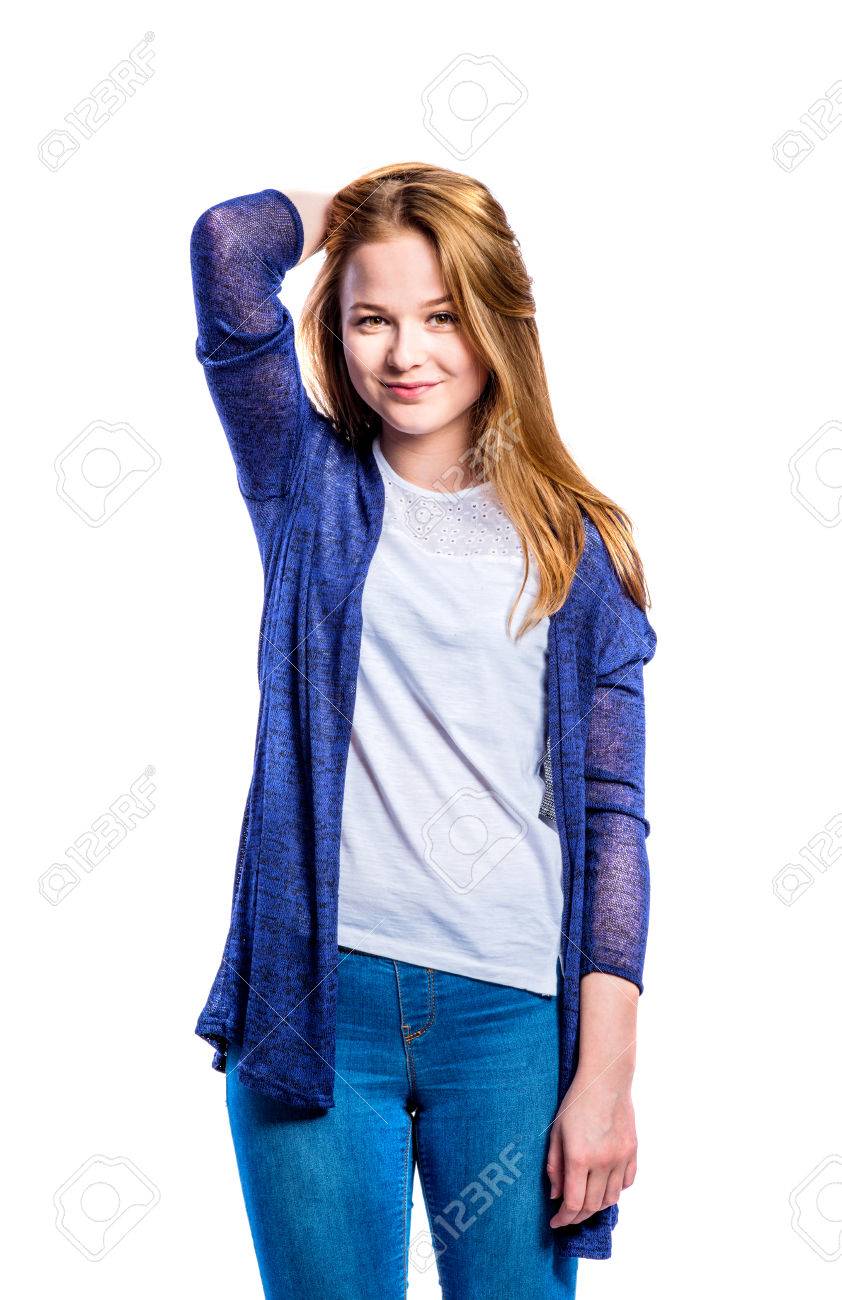 blue jeans blue jumper