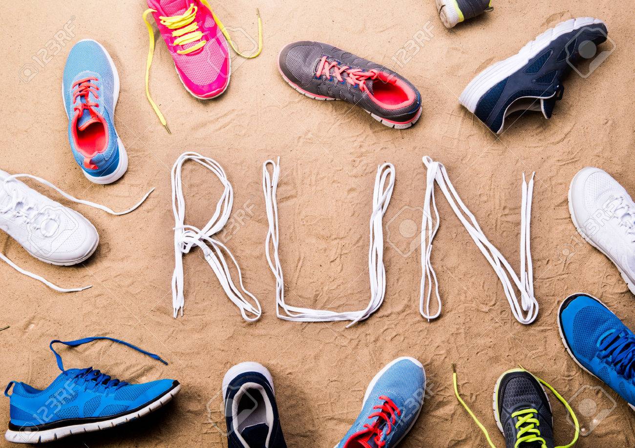 colorful running shoes