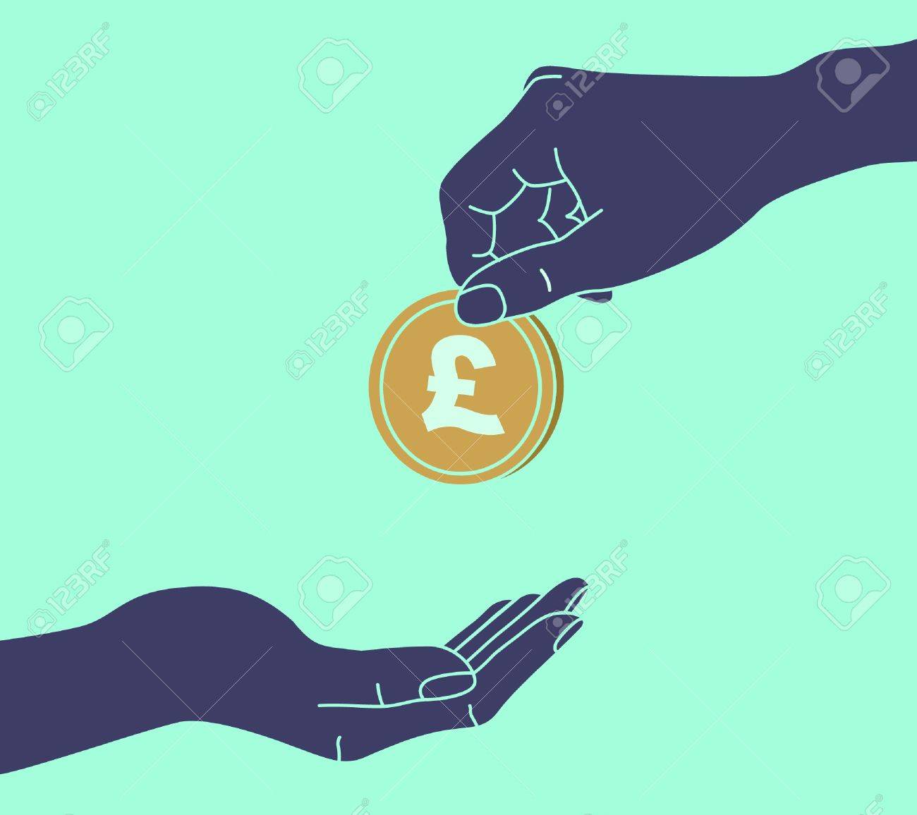 手を与える お金を受け取る のイラスト素材 ベクタ Image
