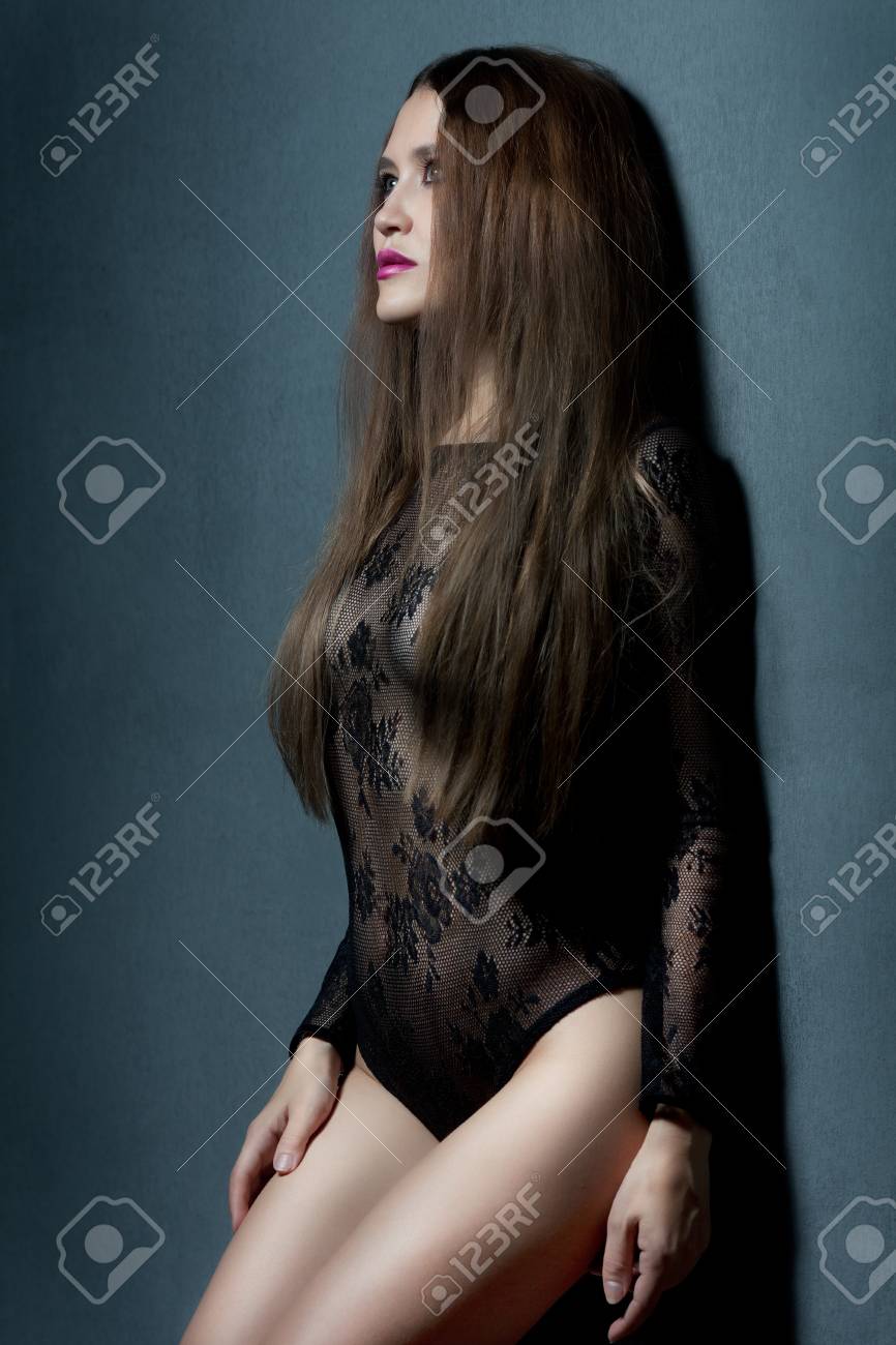 Sensual Brunette Woman With Long Hair image
