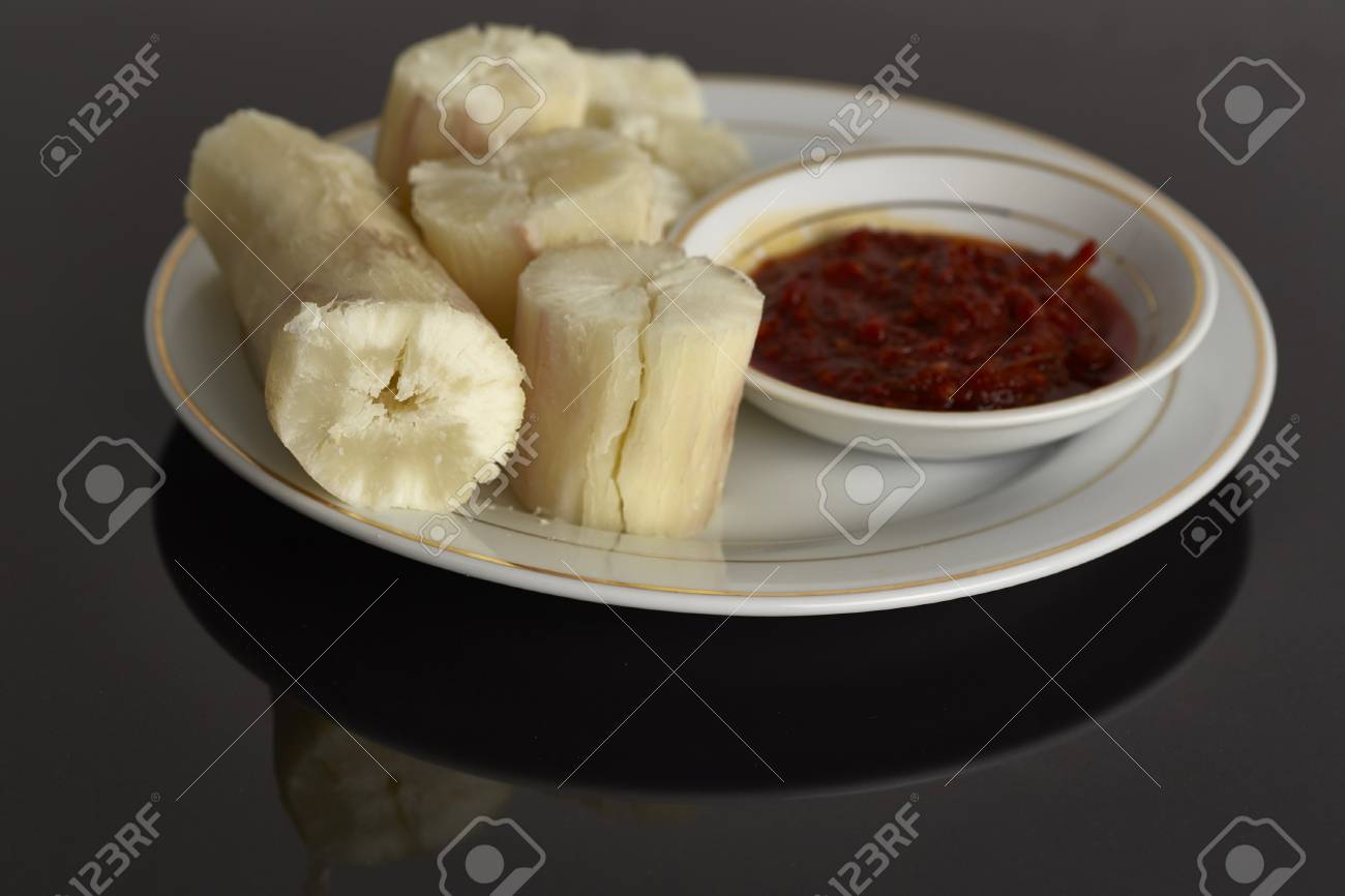 Steam Tapioca With Dipped Sambal In Malaysia This Food Called Ubi Rebus One Of Traditional Malay Food Cultural Stock Photo Picture And Royalty Free Image Image