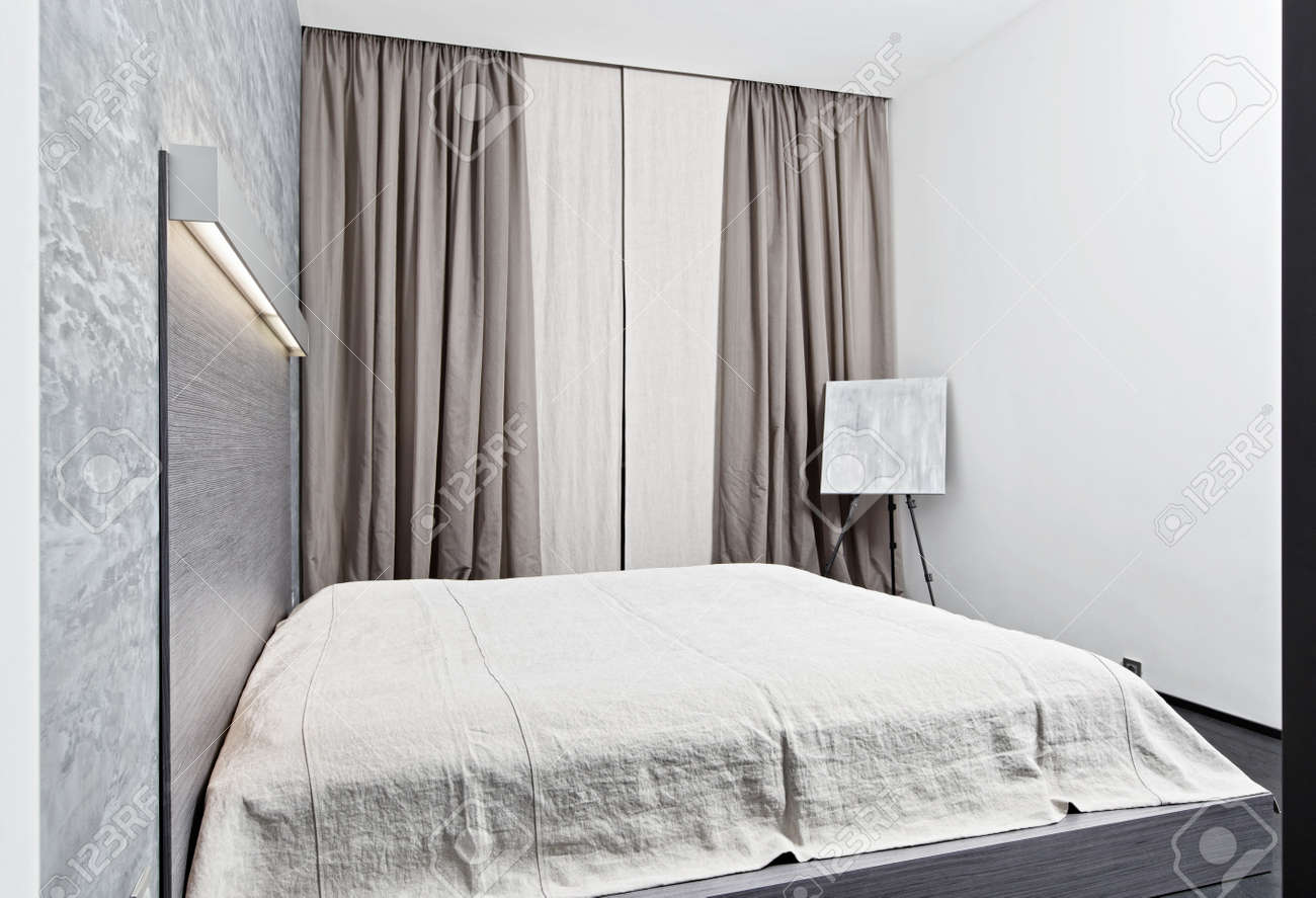 Moderner Minimalismus Stil Schlafzimmer Innenraum In Schwarz Weiss Tone Lizenzfreie Fotos Bilder Und Stock Fotografie Image 14959131