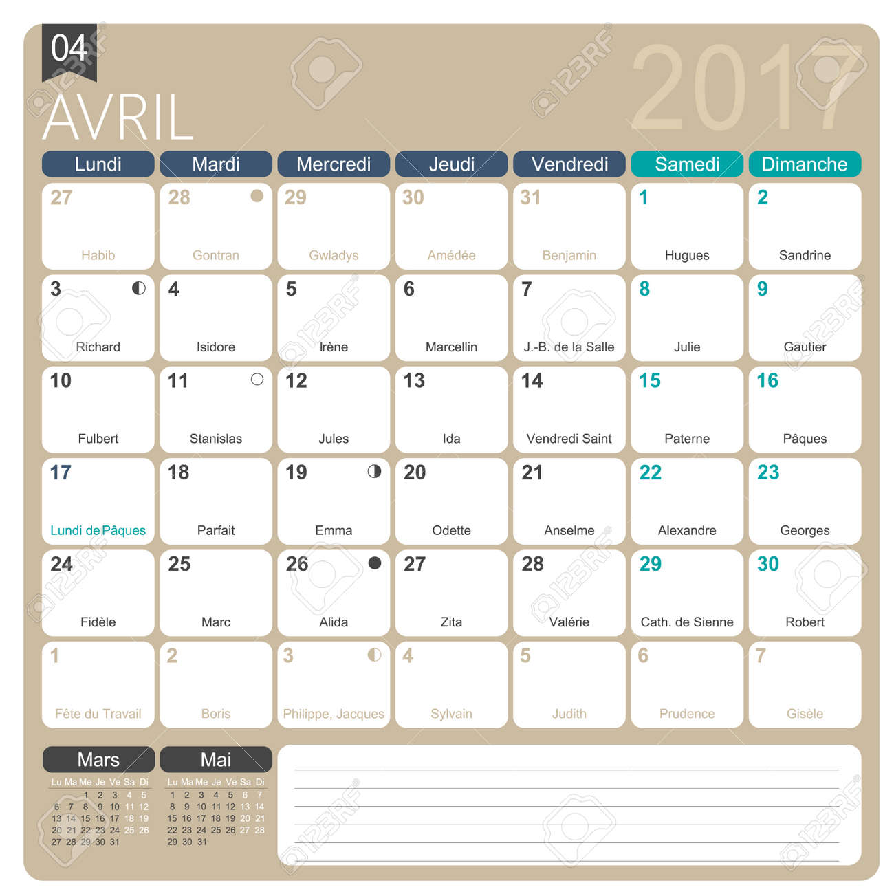 monthly calander template