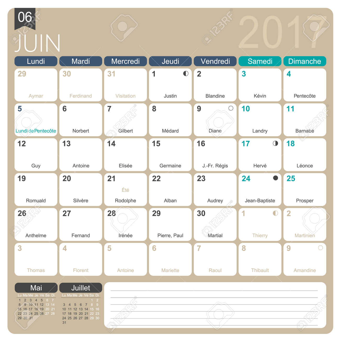 june 2017 french printable monthly calendar template including