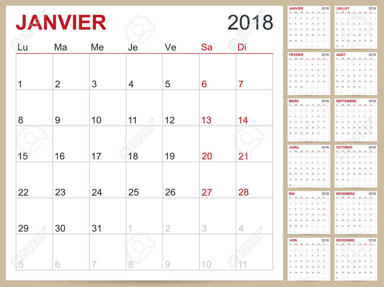months of the year calendar